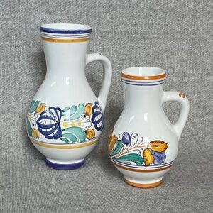 Hungarian Vintage Habaner Ceramic Pitchers